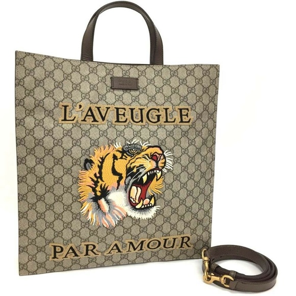 Gucci Handbags - GUCCI Supreme Tiger Patch/laptop/Office/Tote Bag